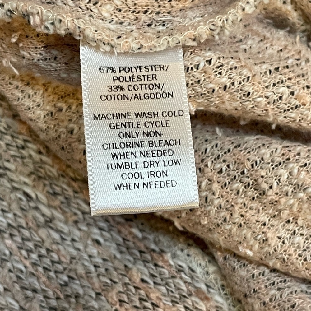 LOFT Women's Beige and Peach Crew Neck Sweater, Lightweight, Sz L - Picture 3 of 12